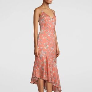 White House Black Market Orange and White Asymmetrical Sundress